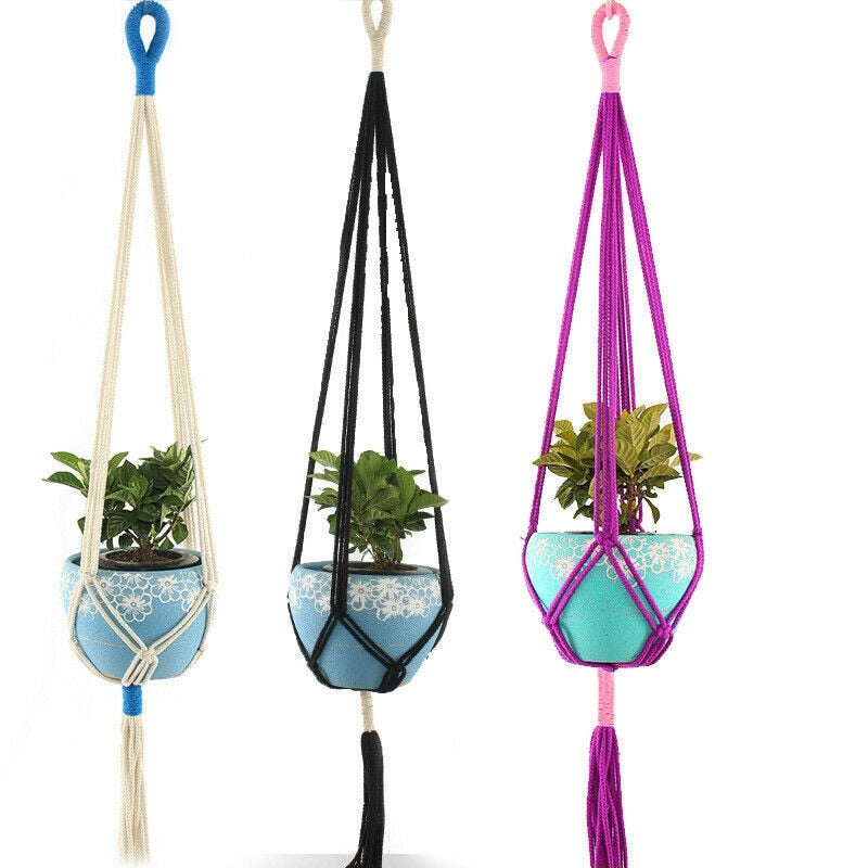 Retro-Macrame Garden Flower Plant Pot Holder - Bean Concept - Etsy