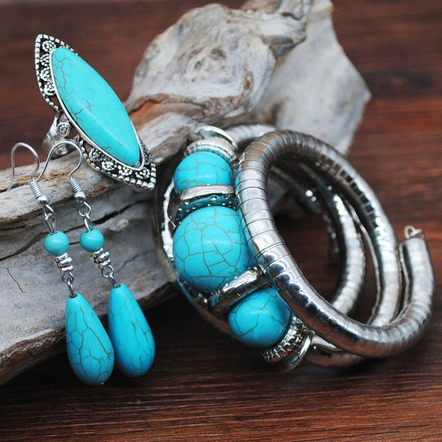 Turquoise Bracelet Jewelry Set