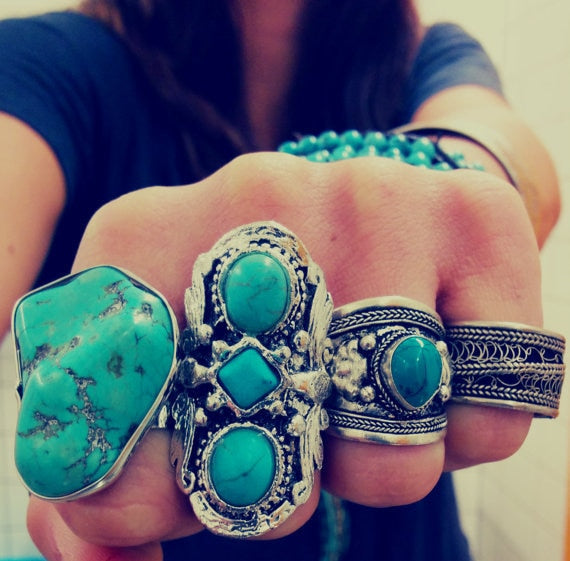 Adjustable Turquoises Rings