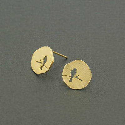 Bird On A Branch Stud Earrings - Bean Concept - Etsy
