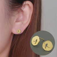 Bird On A Branch Stud Earrings - Bean Concept - Etsy