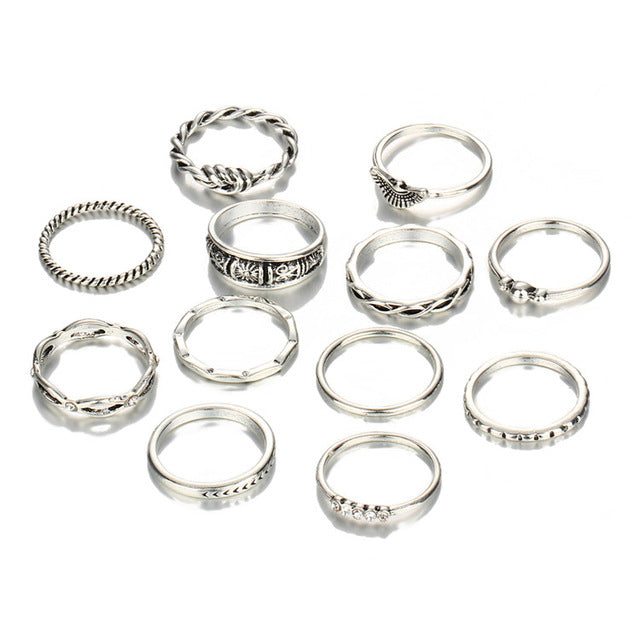 12 pc/set Boho Knuckle Party Rings - Bean Concept - Etsy