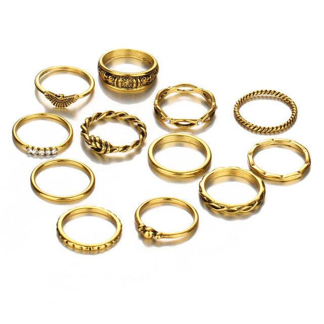 12 pc/set Boho Knuckle Party Rings - Bean Concept - Etsy