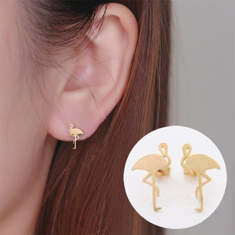 Flamingo Stud Earrings - Bean Concept - Etsy
