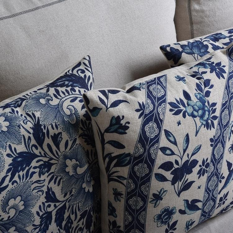 Blue And White Porcelain Printed Cushion Cover - Bean Concept - Etsy