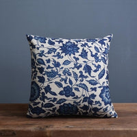 Blue And White Porcelain Printed Cushion Cover - Bean Concept - Etsy