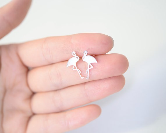 Flamingo Stud Earrings - Bean Concept - Etsy