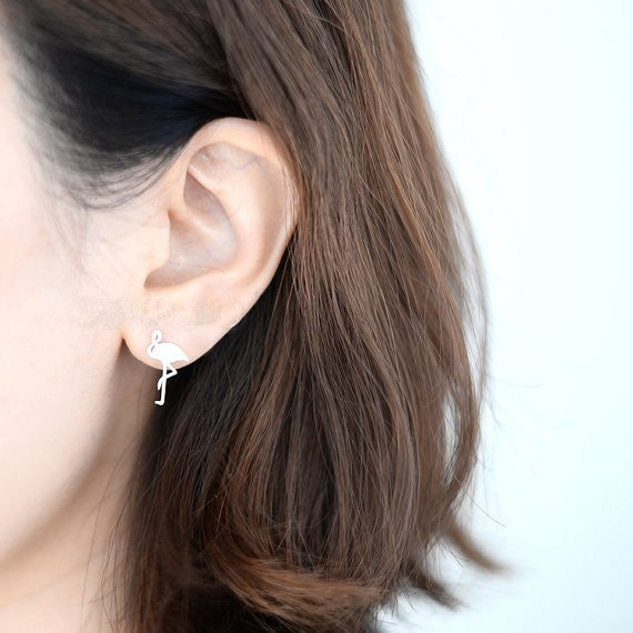 Flamingo Stud Earrings - Bean Concept - Etsy