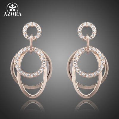 Polished Circle Rose Gold Earrings - Bean Concept - Etsy