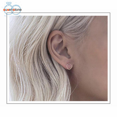 Twist Circle Stud Earrings - Bean Concept - Etsy