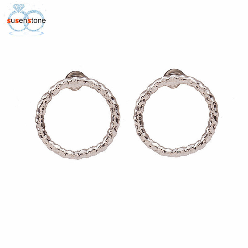 Twist Circle Stud Earrings - Bean Concept - Etsy