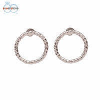 Twist Circle Stud Earrings - Bean Concept - Etsy