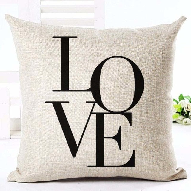 Letter Love Home Cushion Cover - Bean Concept - Etsy
