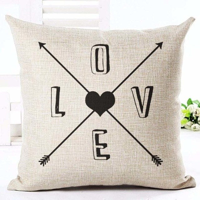 Letter Love Home Cushion Cover - Bean Concept - Etsy