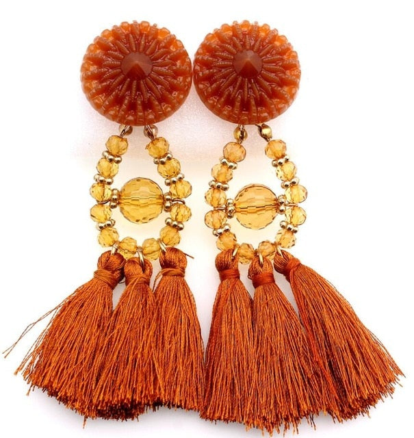 Boho Tassel Earrings - Bean Concept - Etsy