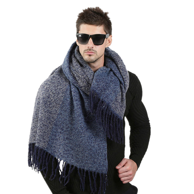 Men Winter Wool Knitted Scarf - Bean Concept - Etsy