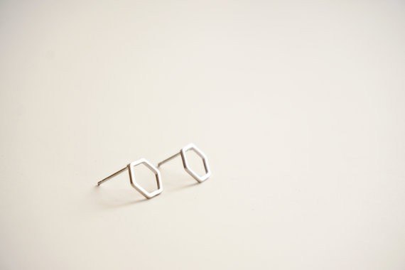 Hive Hexagon Stud Earrings - Bean Concept - Etsy