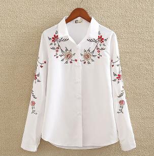 Embroidery White Cotton Shirt - Bean Concept - Etsy