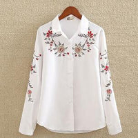 Embroidery White Cotton Shirt - Bean Concept - Etsy