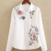 Embroidery White Cotton Shirt - Bean Concept - Etsy