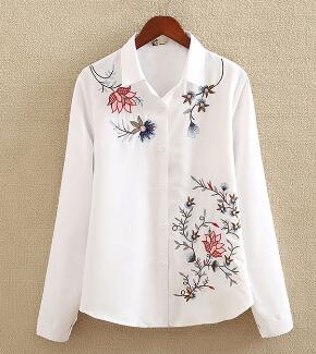 Embroidery White Cotton Shirt - Bean Concept - Etsy