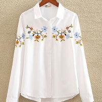 Embroidery White Cotton Shirt - Bean Concept - Etsy