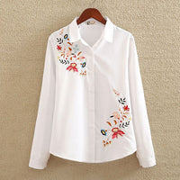 Embroidery White Cotton Shirt - Bean Concept - Etsy