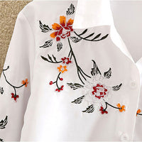 Embroidery White Cotton Shirt - Bean Concept - Etsy