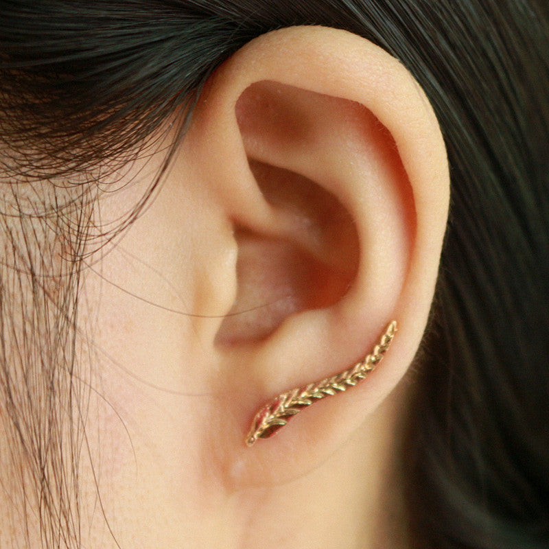 Leaf Stud Earrings - Bean Concept - Etsy