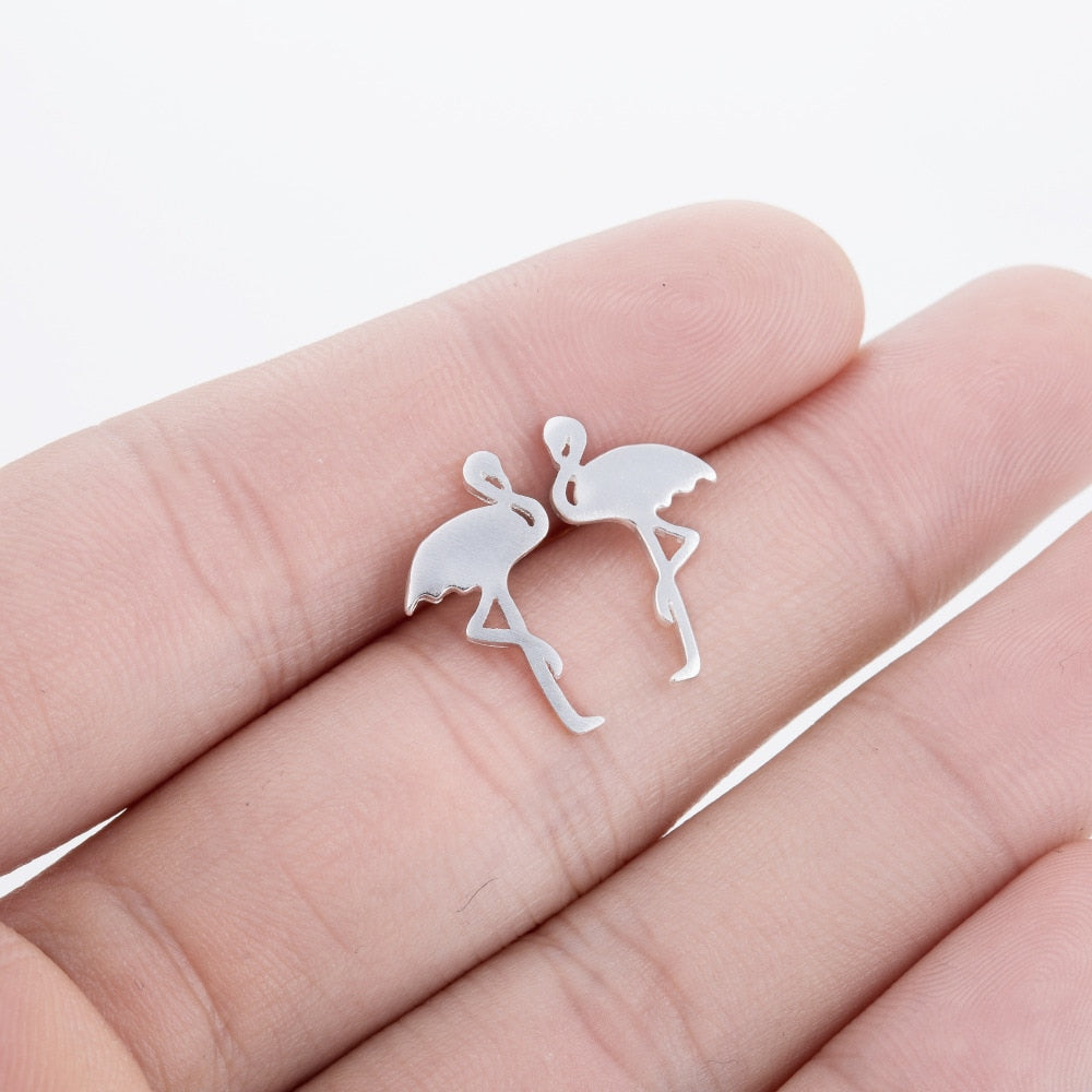 Flamingo Stud Earrings - Bean Concept - Etsy