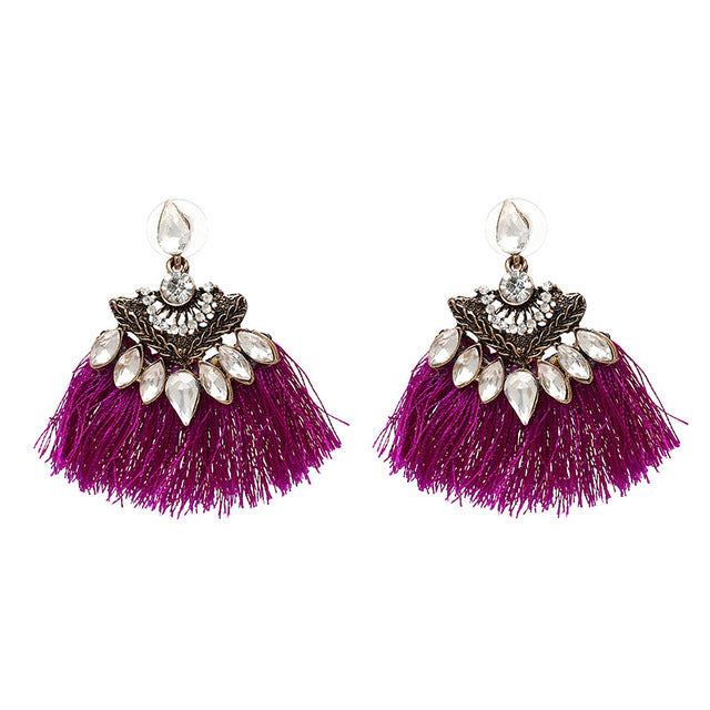 Bohemian Tassel Dangle Drop Earrings - Bean Concept - Etsy