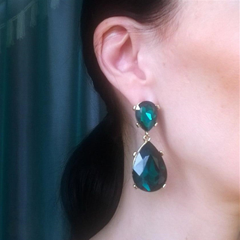 Crystal Gem Statement Earrings - Bean Concept - Etsy
