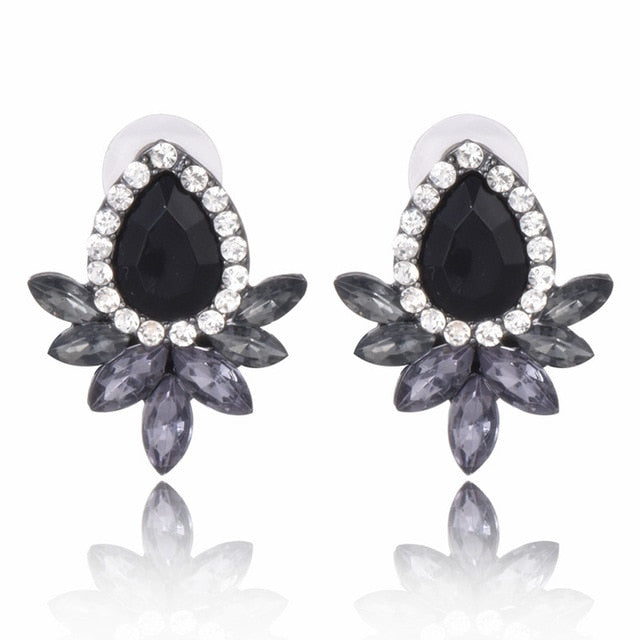 Crystal Gem Statement Earrings - Bean Concept - Etsy