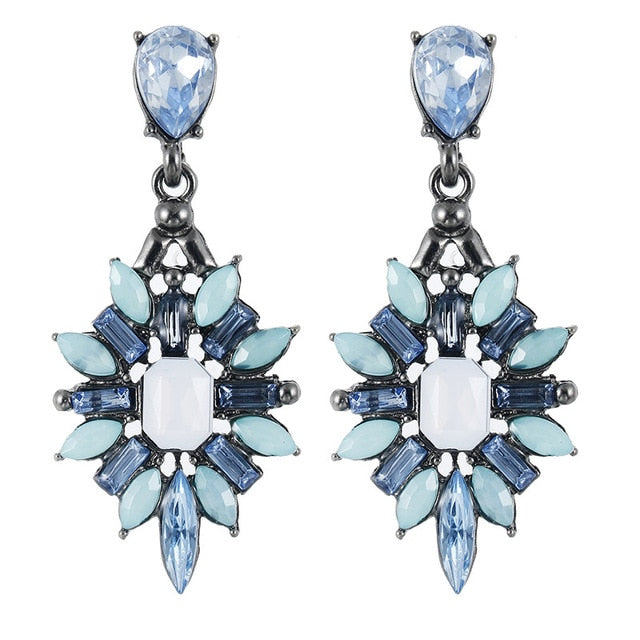 Crystal Gem Statement Earrings - Bean Concept - Etsy