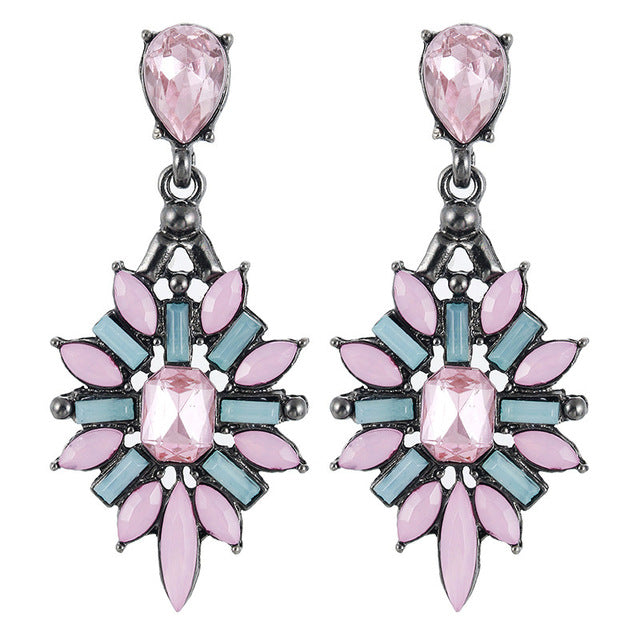 Crystal Gem Statement Earrings - Bean Concept - Etsy