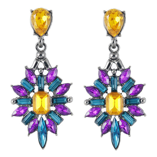 Crystal Gem Statement Earrings - Bean Concept - Etsy