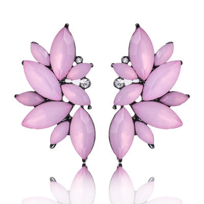 Crystal Gem Statement Earrings - Bean Concept - Etsy