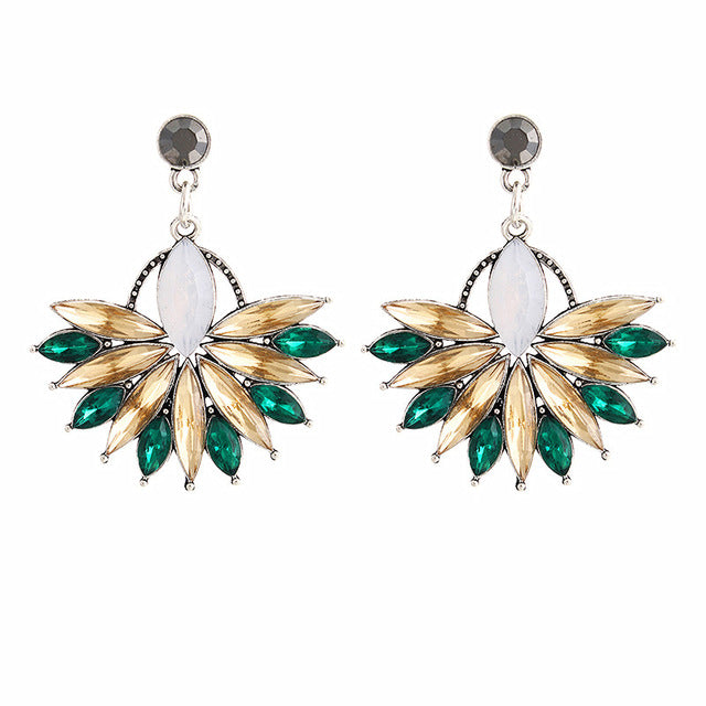 Crystal Gem Statement Earrings - Bean Concept - Etsy