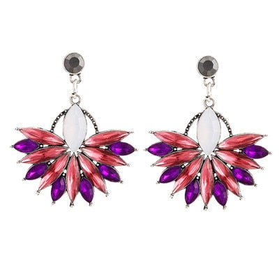 Crystal Gem Statement Earrings - Bean Concept - Etsy