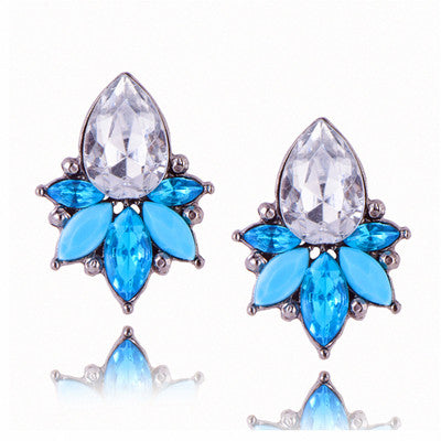 Crystal Gem Statement Earrings - Bean Concept - Etsy