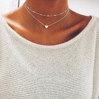 Simple Layered Heart Necklace - Bean Concept - Etsy