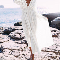 Boho Long Dress with Lace Sleeves - Bean Concept - Etsy