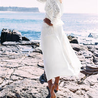 Boho Long Dress with Lace Sleeves - Bean Concept - Etsy