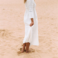 Boho Long Dress with Lace Sleeves - Bean Concept - Etsy