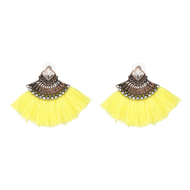 Bohemian Tassel Dangle Drop Earrings - Bean Concept - Etsy