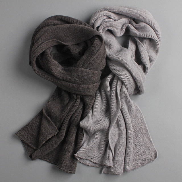 Long Solid Color Knitted Scarf - Bean Concept - Etsy