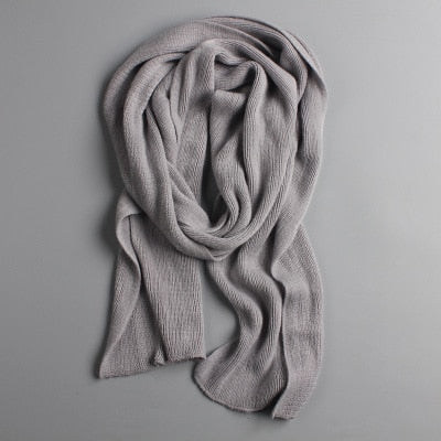 Long Solid Color Knitted Scarf - Bean Concept - Etsy