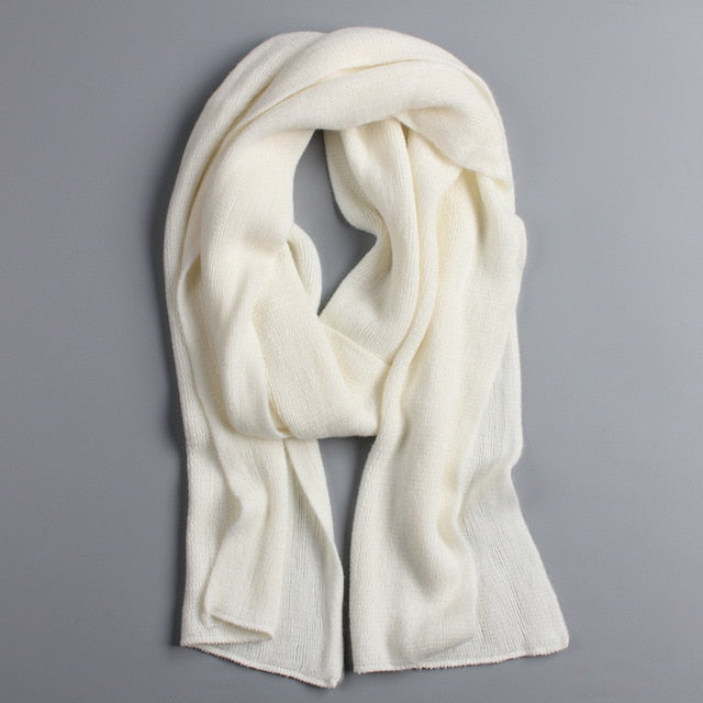 Long Solid Color Knitted Scarf - Bean Concept - Etsy