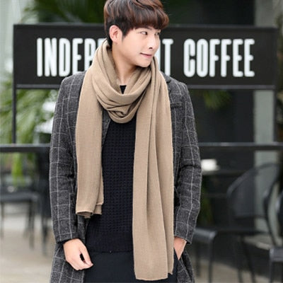 Long Solid Color Knitted Scarf - Bean Concept - Etsy