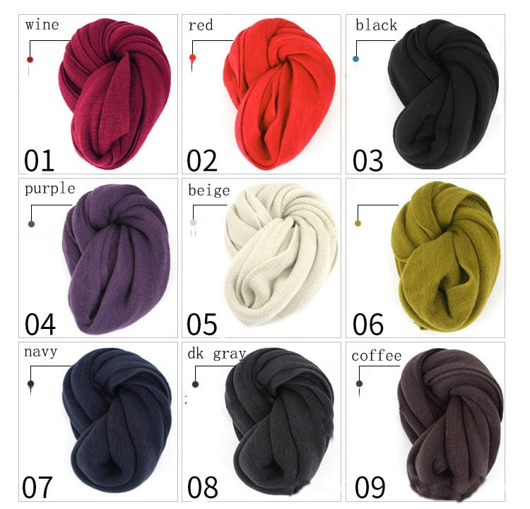 Long Solid Color Knitted Scarf - Bean Concept - Etsy